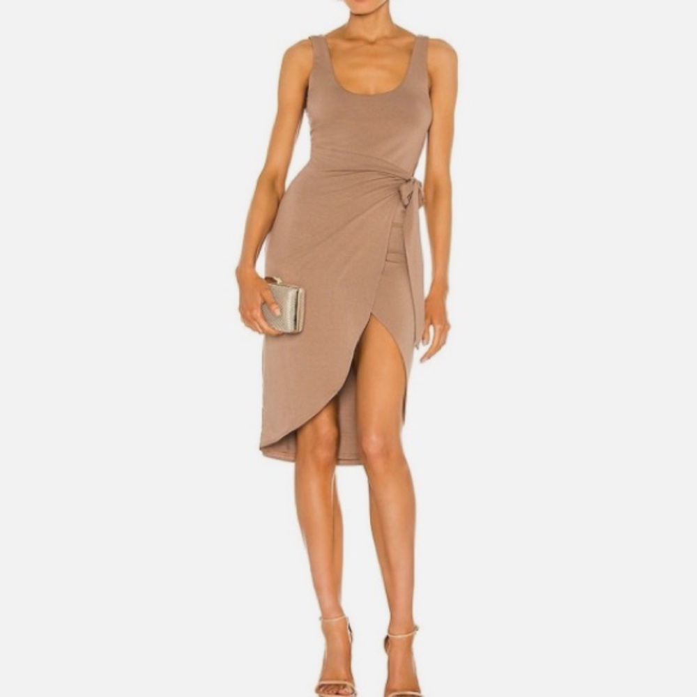 Lovers and Friends Kahlo Midi Dress in Tan